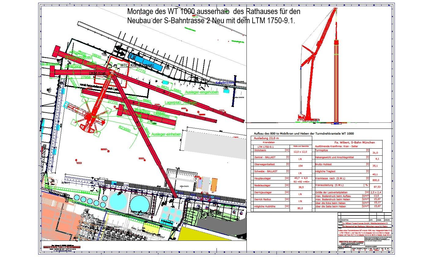 CAD Zeichnung LTM 1750 9.1 WT 1000 M  nchen Dienerstra   e 02